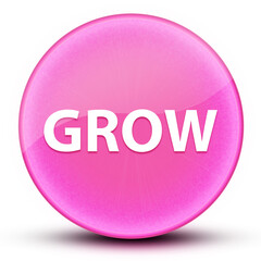 Grow eyeball glossy elegant pink round button abstract