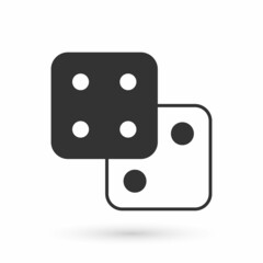 Grey Game dice icon isolated on white background. Casino gambling. Vector