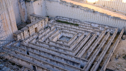 Líthica, Pedreres de s'Hostal, Menorca, Balearic Islands, Spain. Sandstone quarry. Labyrinth