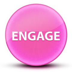 Engage eyeball glossy elegant pink round button abstract