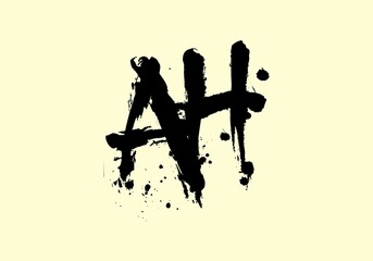 Graphic shape of AH initial letter