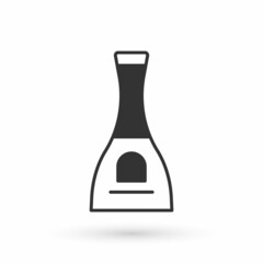 Grey Bottle of nail polish icon isolated on white background. Vector