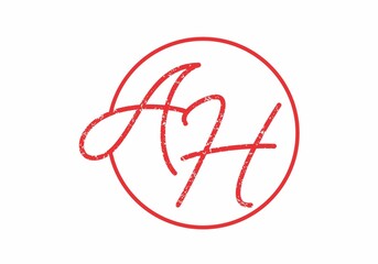 Graphic shape of AH initial letter