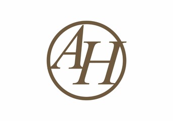 Graphic shape of AH initial letter