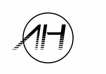 Graphic shape of AH initial letter