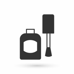Fototapeta premium Grey Bottle of nail polish icon isolated on white background. Vector