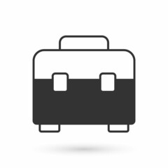 Grey Toolbox icon isolated on white background. Tool box sign. Vector