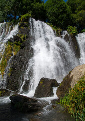 Fototapeta na wymiar Shakinsky waterfall, which is 18 meters high. It is located in the Syunik region of Armenia