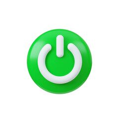 Switch on sign 3d render. Interface button isolated on white.