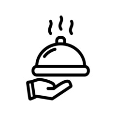 Fototapeta premium Hand Holding Serving Tray Icon - Illustration