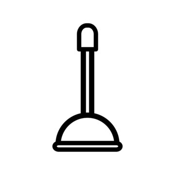 recommend clip art: Toilet plunger isolated icon in flat style. House cleaning tool, housework supplies vector illustration