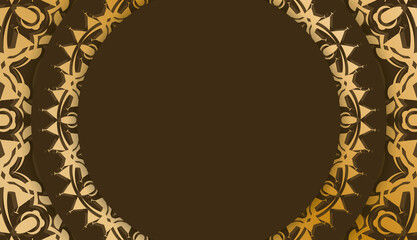 Background in brown color with antique gold ornaments and space for text