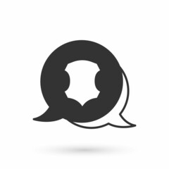 Grey Leather icon isolated on white background. Vector