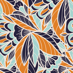 Seamless pattern with multicolor Paisley print