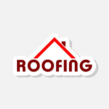 Roofing icon sticker isolated on white background