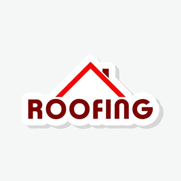 Roofing icon sticker isolated on white background