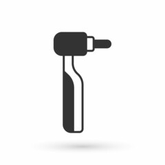 Grey Tooth drill icon isolated on white background. Dental handpiece for drilling and grinding tools. Vector