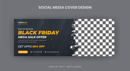 Fototapeta na wymiar Black Friday fashion Promotional Sale Social Media cover and web banner design template
