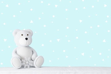 Fototapeta premium blue wall background in children's room