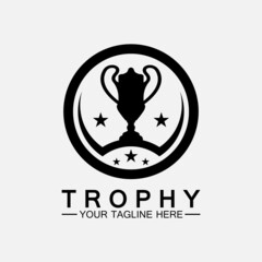 Trophy vector logo icon.champions  trophy logo icon for winner award logo template