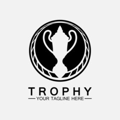 Trophy vector logo icon.champions  trophy logo icon for winner award logo template