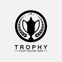 Trophy vector logo icon.champions  trophy logo icon for winner award logo template