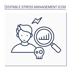 Predictable stressors line icon.Controllability stressful situations. Expected stress. Mental health concept. Isolated vector illustration. Editable stroke