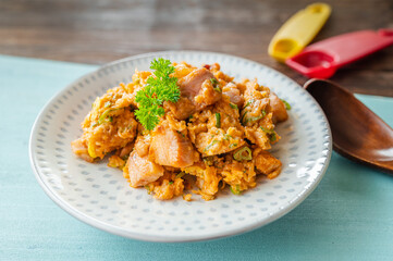 オートミールでチキンライス風ごはん