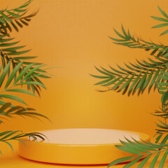 Fototapeta na wymiar Orange Studio background to showcase product.