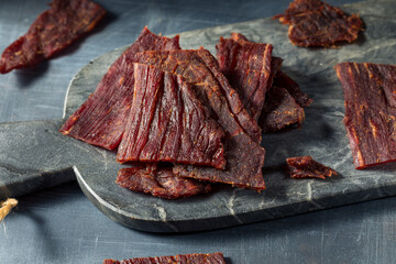 Homemade Healthy Beef Jerky - obrazy, fototapety, plakaty