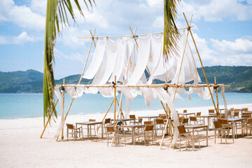 beautiful restaurant on the beach at Patong beach, Phuket, Thailand