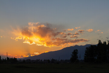 sunset in the mountains