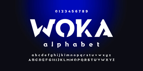 Modern alphabet font and number. Trendy alphabet letters. Typography future creative design concept fonts and numbers. Vector illustraion.