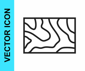 Black line Wooden beam icon isolated on white background. Lumber beam plank. Vector