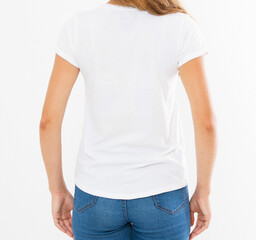 Obraz premium Closeup white tshirt on a girl with perfect body