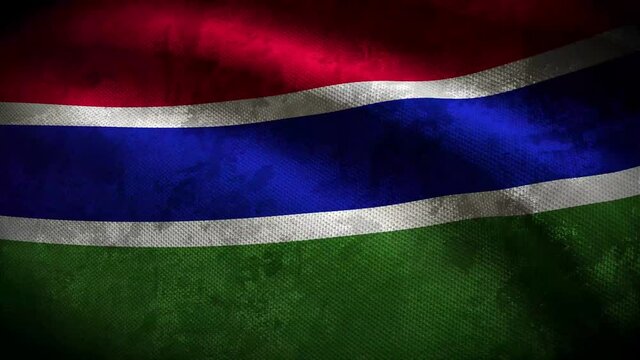 Gambia grunge flag - loop animation