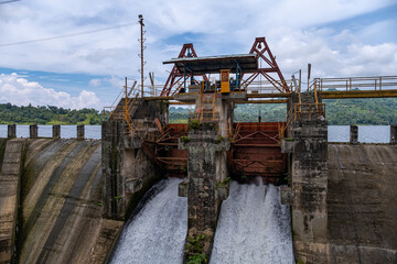 Cebu, Philippines - Oct 23,2021 : Malubog Dam on Malubog Lake