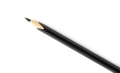 Black triangular construction pencil isolated on white, top view