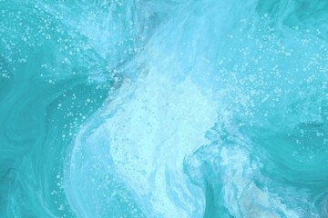 abstract blue background, turquoise water splash, fluid art design 