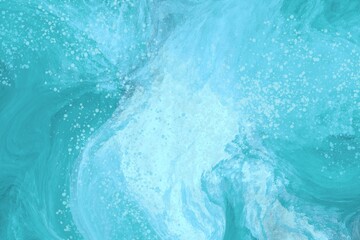 Obraz premium abstract blue background, turquoise water splash, fluid art design 