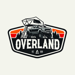 Overland truck 4x4 camper badge logo emblem illustration © bonky
