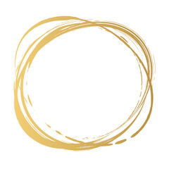 金色のシンプルな和風なイメージの円のフレーム素材