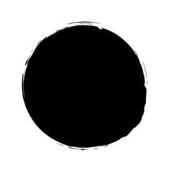 Fototapeta na wymiar 黒色のシンプルな和風なイメージの円の素材