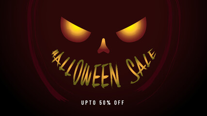 Halloween Sales Promotion Banner Design Vector Template