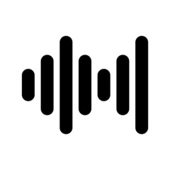 Sound , audio wave or sound wave line art vector icon for music apps and websites