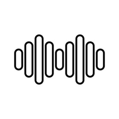 Sound , audio wave or sound wave line art vector icon for music apps and websites