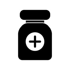 Medical bottle, pills bottle icon on white background