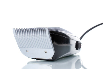One hair clipper, close-up, isolated on white.