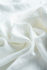 Fototapeta na wymiar Pure linen fabric in white color