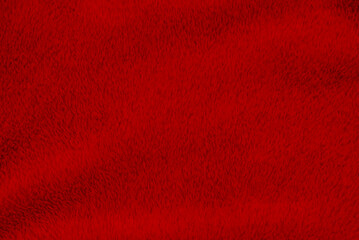 Red clean wool texture background. light natural sheep wool. red seamless cotton. texture of fluffy fur for designers christmas day. close-up fragment red wool carpet..